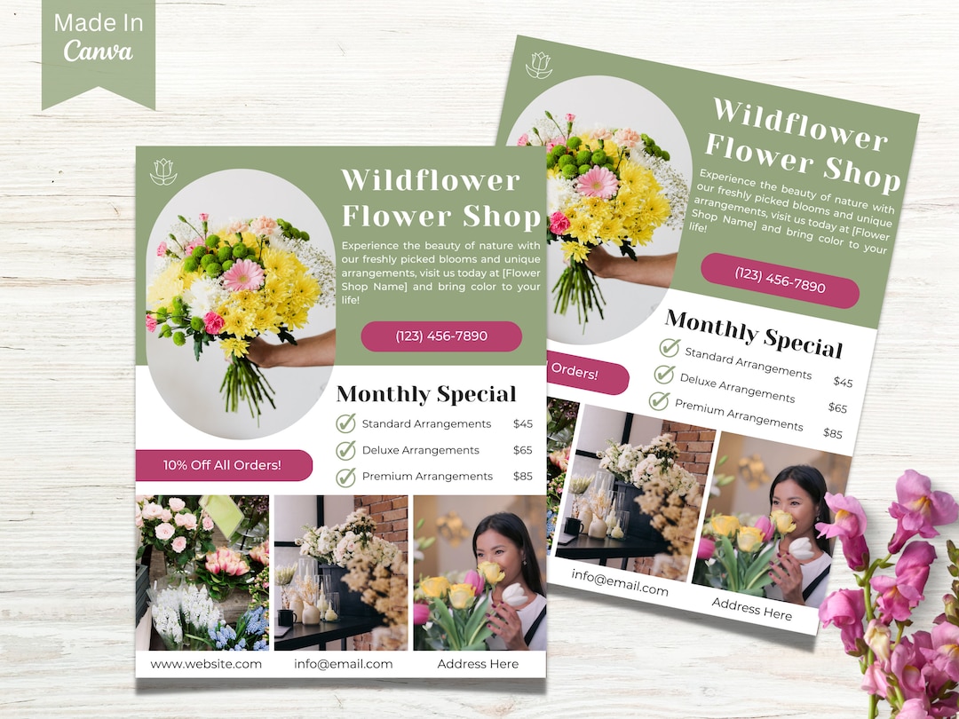 Plantilla de volante de floristería, Plantillas de volantes de