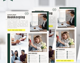 Bookkeeper Flyer Template, Printable Business Flyer Design, Bookkeeping Flyer, Budget Template, Business Service Flyer, Instant Download