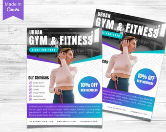 Gym and Fitness Flyer, US Letter Gym Flyer Template, Weight Loss Flyer Template, Fitness Flyer Printable, DIY Flyer, Flyer Template, Gym 10