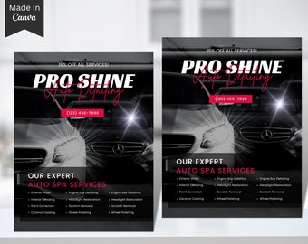 Auto Detailing, Ulotka o Auto Detailingu, Ulotka o Samochodzie, Ulotka o Usługach Motoryzacyjnych, Ulotka Canva Business, Ulotka do Mediów Społecznościowych, Ulotka o Myjni Samochodowej 21