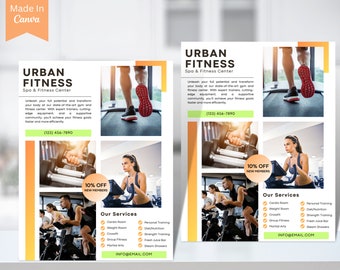 Gym and Fitness Flyer, US Letter Gym Flyer Template, Weight Loss Flyer Template, Fitness Flyer Printable, DIY Flyer, Flyer Template, Gyms 14