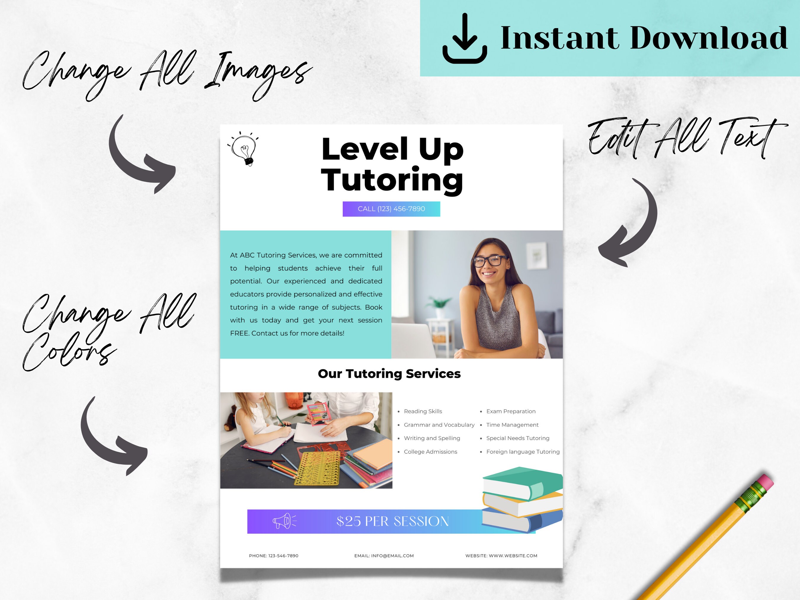 Home Lesson Flyer Samples DIY Tutoring Flyer Templates Design, Teacher Private Lesson Course ...