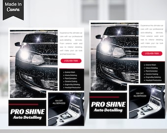 Auto Detailing, Ulotka o Auto Detailingu, Ulotka o Samochodzie, Ulotka o Usługach Motoryzacyjnych, Ulotka Canva Business, Ulotka do Mediów Społecznościowych, Ulotka o Myjni Samochodowej 22