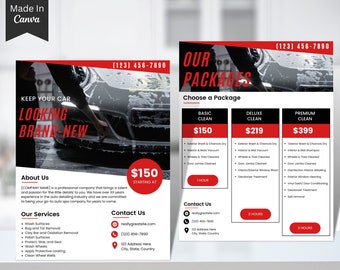 Car Detailing Flyer, DIY Flyer Template Design, Car Wash Flyer, Automotive Services Flyer, Social Media Flyer, Canva Business Flyer Design