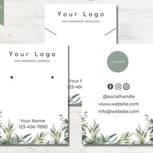 PRINTABLE Jewellery Display Template | Jewelry Display Cards Template | Editable Earrings ...