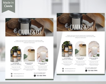 Soy Wax Candles Flyer Template, Editable Handmade Candle Making Small Business Flyers Templates, Candle Business Flyer, Candle Making 15