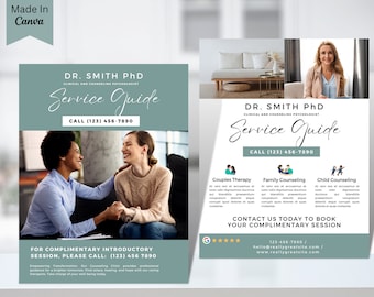 Counseling Psychology Therapy Flyer Templates Design, Editable Printable, Mental Health, Wellness, Business Ads Poster Therapist, canva 66