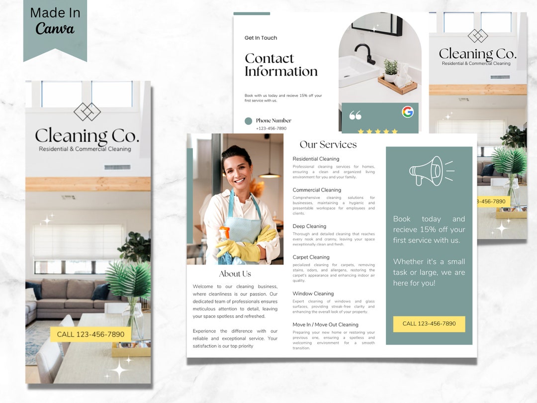 Cleaning Service Brochure, DIY Sheet, Cleaning Service Poster