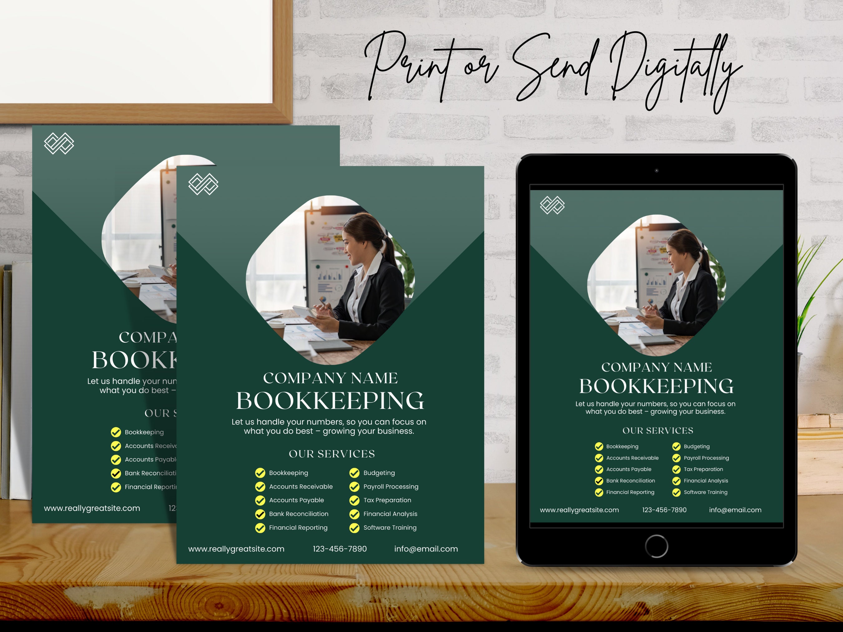 Bookkeeper Flyer Template, Printable Business Flyer Design, Bookkeeping ...