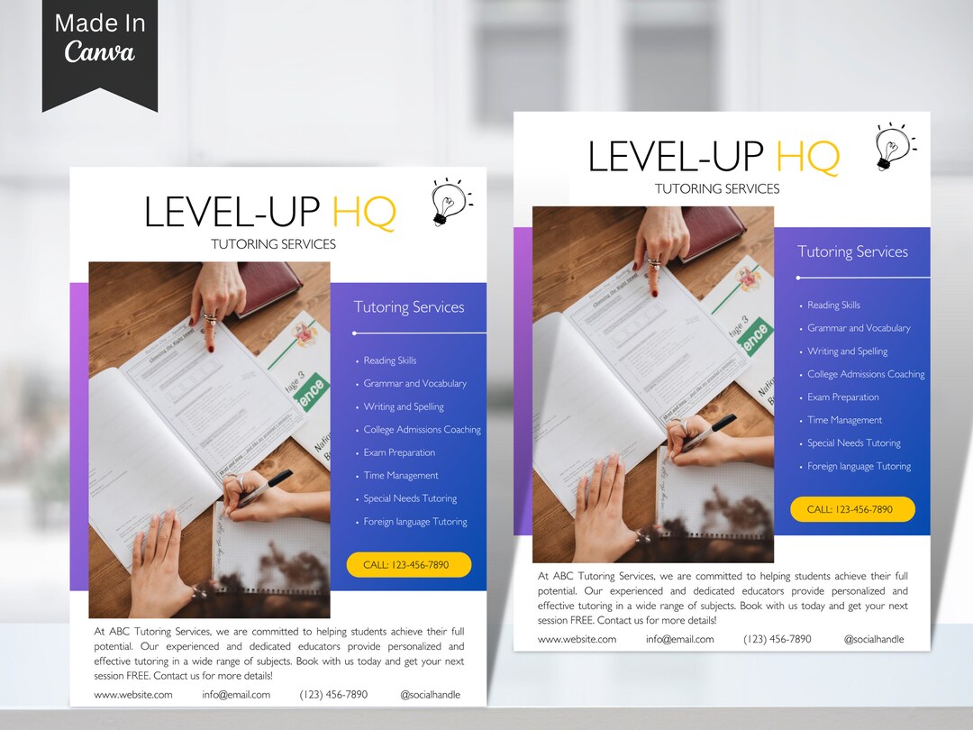 Home Lesson Flyer Samples DIY Tutoring Flyer Templates Design, Teacher Private Lesson Course ...