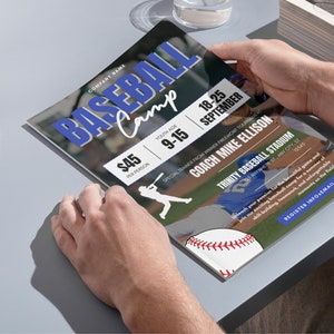 Baseball Camp Flyer, DIY Baseball Camp Templates, Editable Social Media ...