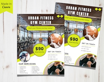Gym and Fitness Flyer, US Letter Gym Flyer Template, Weight Loss Flyer TemplatE, DIY Flyer, Flyer Template, Gym,  Fitness Flyer Printable