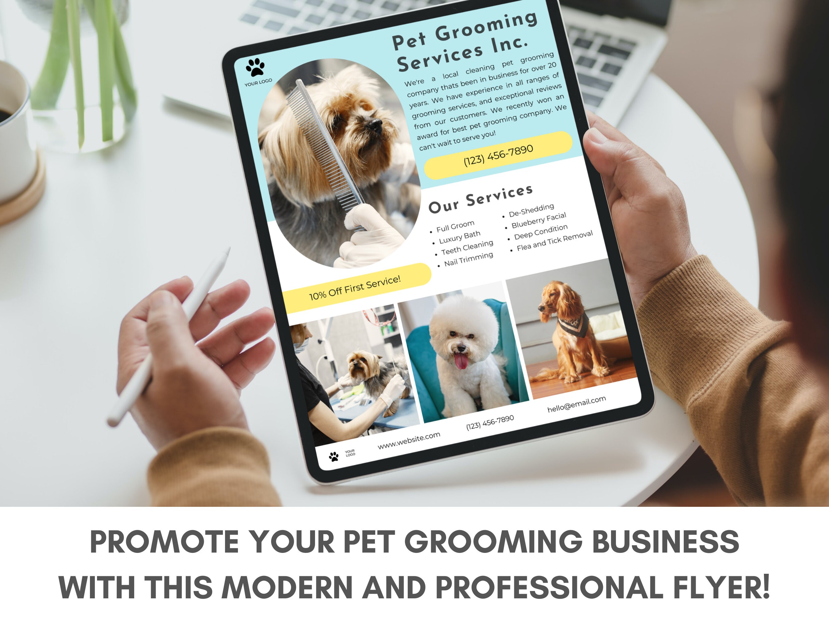 Pet Grooming Flyer, DIY Canva Pet Grooming Flyer Template, Editable ...