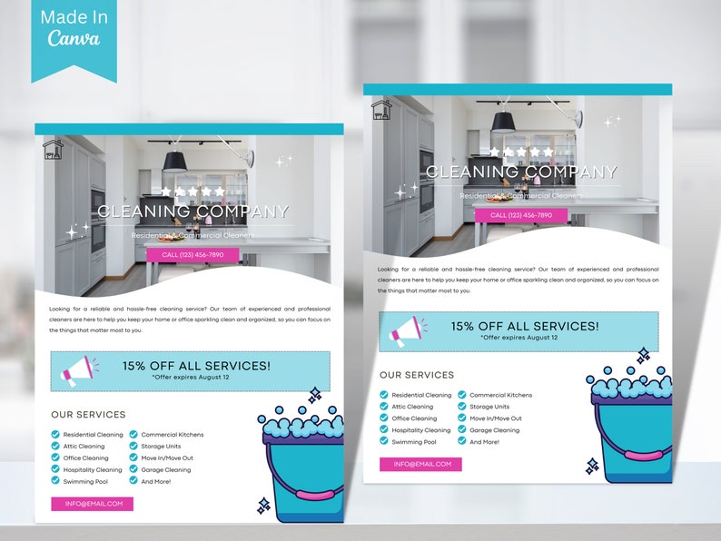 Flyer Kitchen Clean Cleaning Service Flyer, DIY Sheet, Cleaning Service Poster ...