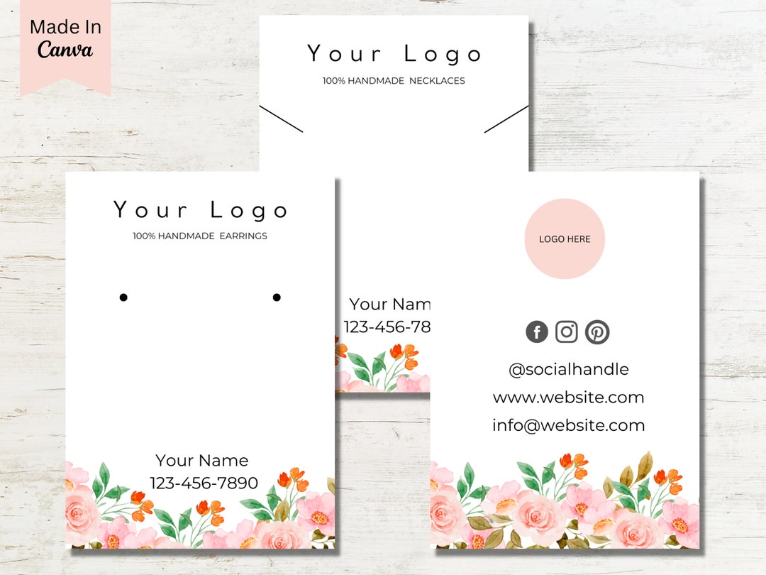 PRINTABLE Jewellery Display Template Jewelry Display Cards Template ...