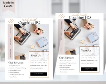 Business Coach Flyer, DIY Canva Flyer Template, Editable Canva Social Media Flyer Template for Business Coach, Coaching Template, Coaching 9
