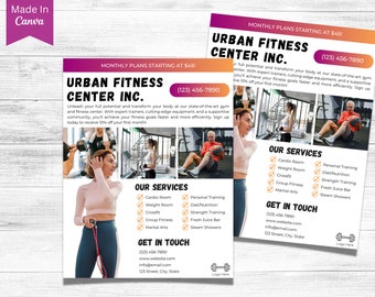 Gym and Fitness Flyer, US Letter Gym Flyer Template, Weight Loss Flyer Template, Fitness Flyer Printable, DIY Flyer, Flyer Template, Gym vo9