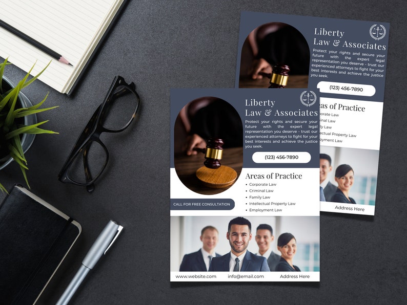 Law Firm Flyer, DIY Canva Law Firm Flyer Template, Editable Canva ...