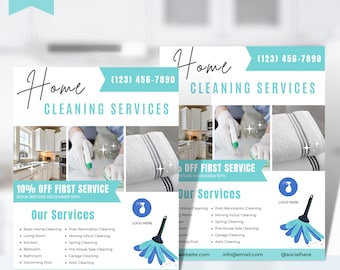 Cleaning Service Flyer, DIY Sheet, Cleaning Service Poster, Housekeeping Flyer, Business Flyer Printable, Editable Printable Template, Canva
