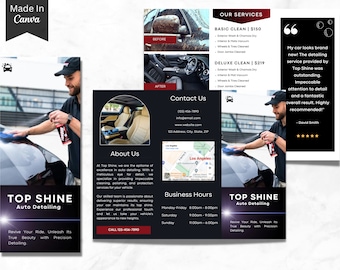 Auto Detailing Brochure, Car Detailing Flyer, Auto Flyer, Automotive Services Flyer, Canva Business Flyer, Social Media, Car Wash Flyer