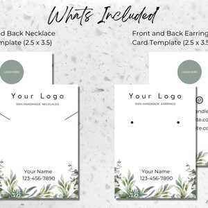 PRINTABLE Jewellery Display Template | Jewelry Display Cards Template | Editable Earrings ...
