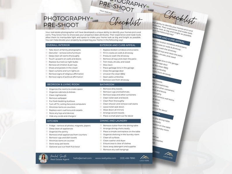 Real Estate Photography Prep Guide Editable Pre Photography Etsy