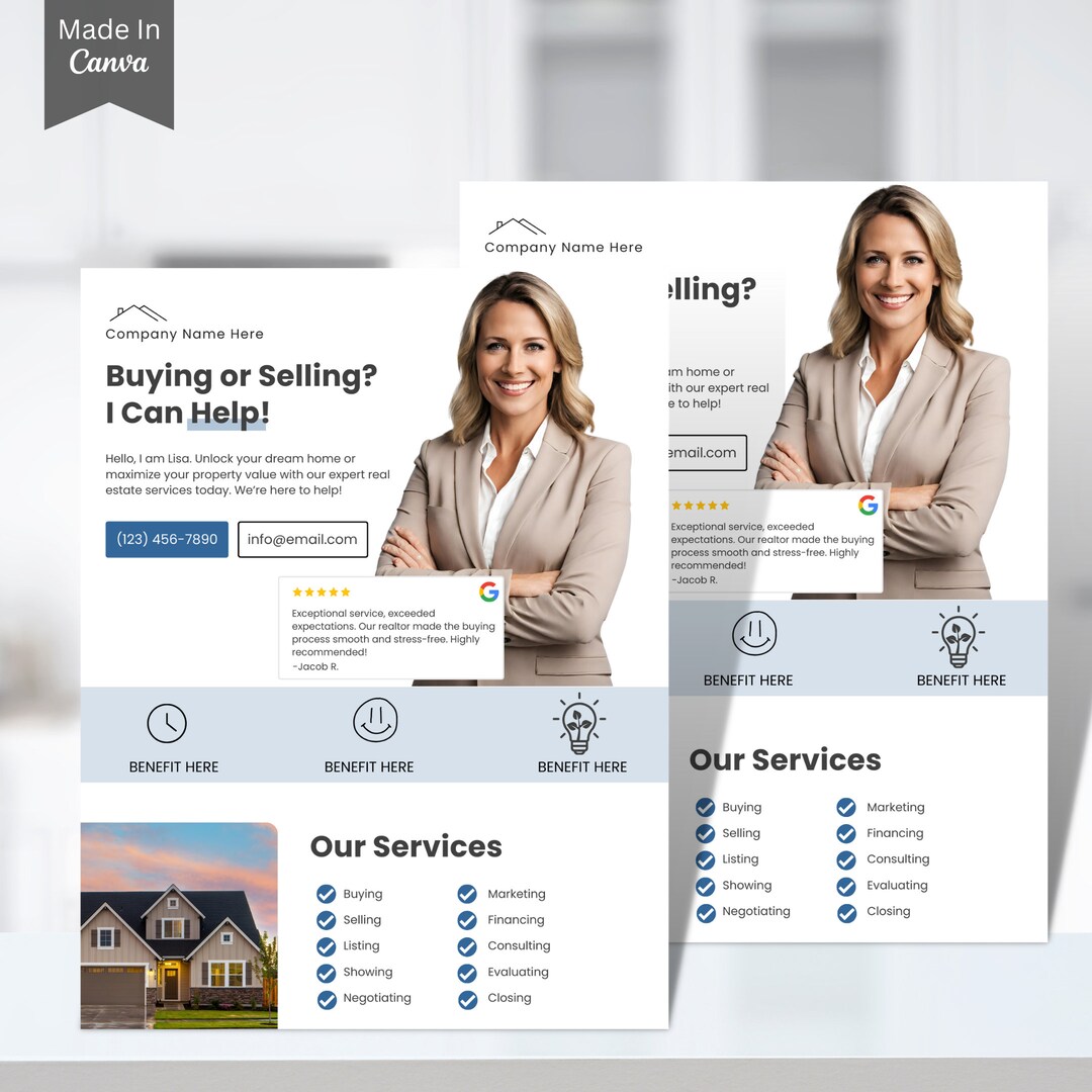 Buying or Selling Real Estate Flyer, Canva Real Estate Template ...