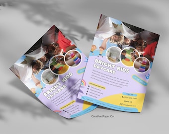 Daycare Flyer Template, Editable Childcare Poster, Preschool Advertising Flyer, Canva Marketing Template, Instant Download PDF