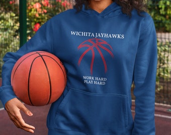 WICHITA JAYHAWKS, Work Hard Play Hard Unisex Heavy Blend Hooded Sweatshirt