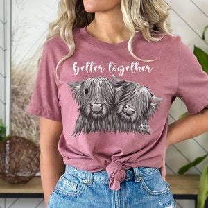 Cute Cow Shirt Cow Shirt For Mom Highland Cow Shirt Cow Gifts For Her Heifer Shirt Farm T-shirt Ranch Farmer Cowgirl Ranchers Wife Shirt