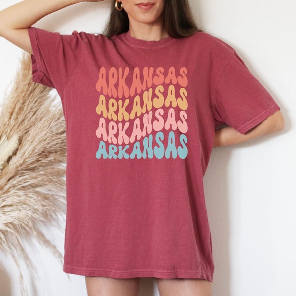 Comfort Colors Retro Arkansas Shirt Retro Arkansas Lover Arkansas State Pride Shirt Razorbacks Lover Gift Fayetteville Shirt Arkansas Trip