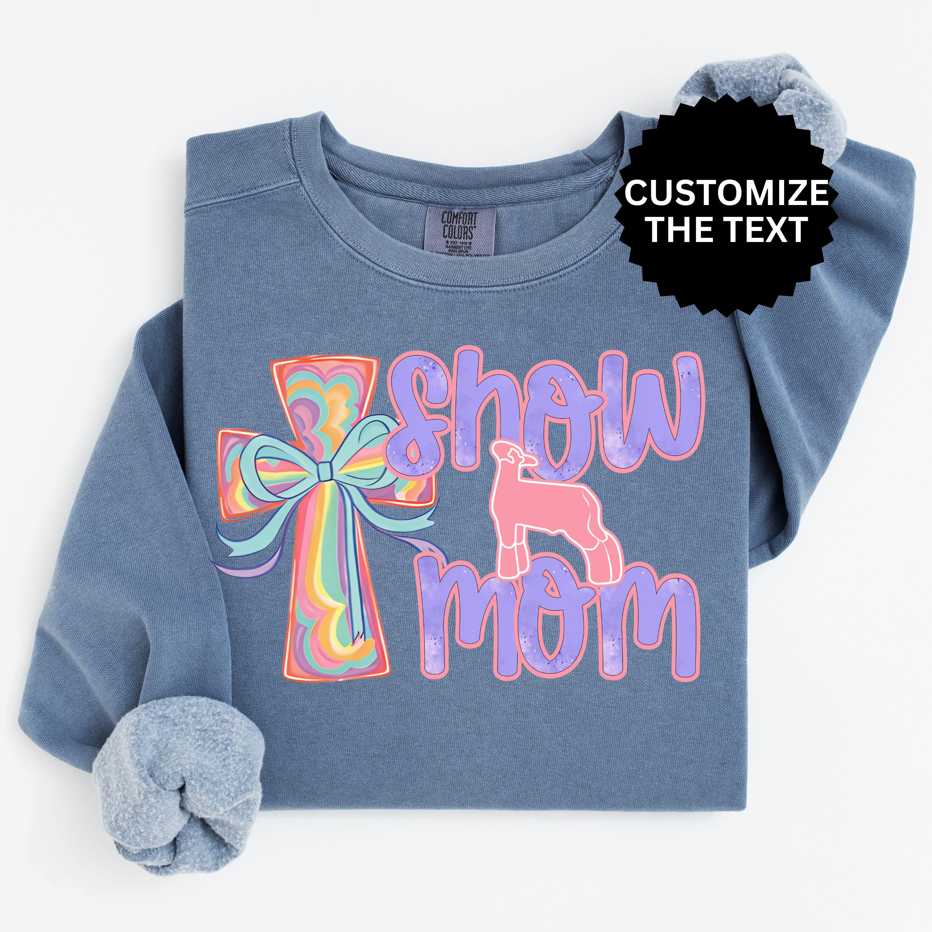Comfort Colors Cute Cross Stock Show Lamb Mom Sweatshirt Sheep Mama Gift Livestock County Fair Crewneck Dorper Apparel Coquette Pullover