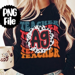 Süßer Ag Lehrer Kuh Druck PNG Landwirtschaft Ratgeber Sofortiger digitaler Download Neue Lehrer Grafikdateien für dtf Vet Science Lehrer Sublimation