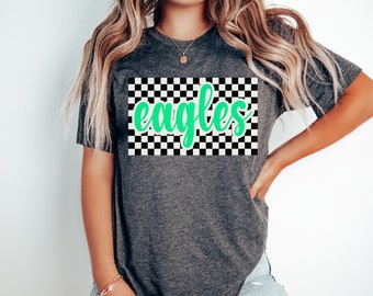 School Mascot Shirt Eagles Football Tshirt High School Spirit Tee School Sports Game Day Mom T-Shirt Personalized School Colors Youth Sports