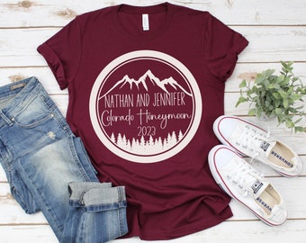 Colorado Custom Honeymoon Vacation Shirt Mountains Couples Trip Shirt Breckenridge Mountains Tee Personalized Telluride Ski Trip Tshirt