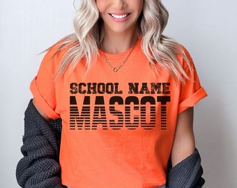 School Mascot Shirt Bulldogs Football Tshirt High School Spirit Tee School Sports Game Day Mom T-Shirt Personalized School Colors Kids Tee