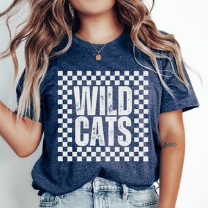School Mascot Shirt Wildcats Football Tshirt High School Spirit Tee School Sports Game Day Mom T-Shirt Personalized School Colors Kids Tee