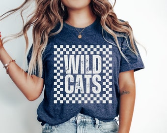 School Mascot Shirt Wildcats Football Tshirt High School Spirit Tee School Sports Game Day Mom T-Shirt Personalized School Colors Kids Tee