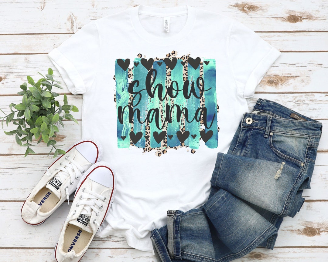 Turquoise Leopard Horse Show Mom Shirt, Show Horse Mama Shirt, Pony