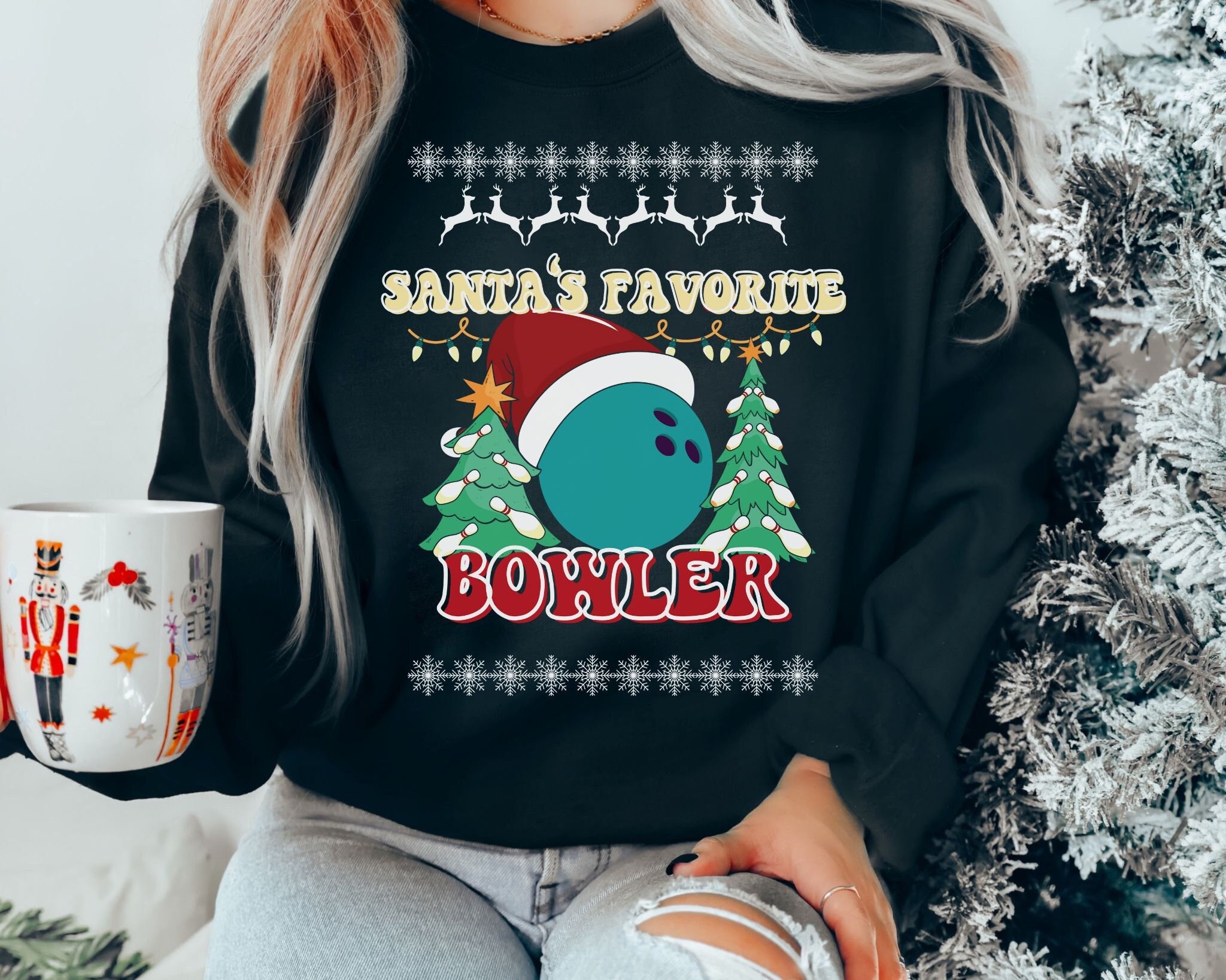 Santa Bowling Ugly Sweater Ugly Sweatshirt