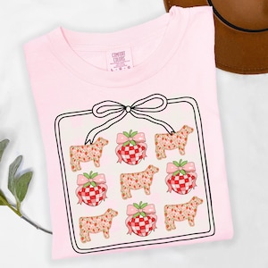 Comfort Colors Strawberry Coquette Youth Heifer TShirt Vintage Retro Stock Show Cow Shirt Gift for Livestock Contest Cute Cattle Mama Tee