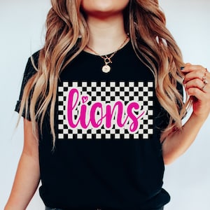 School Mascot Shirt Lions Football Tshirt High School Spirit Tee School Sports Game Day Mom T-Shirt Personalized School Colors Youth Lions T