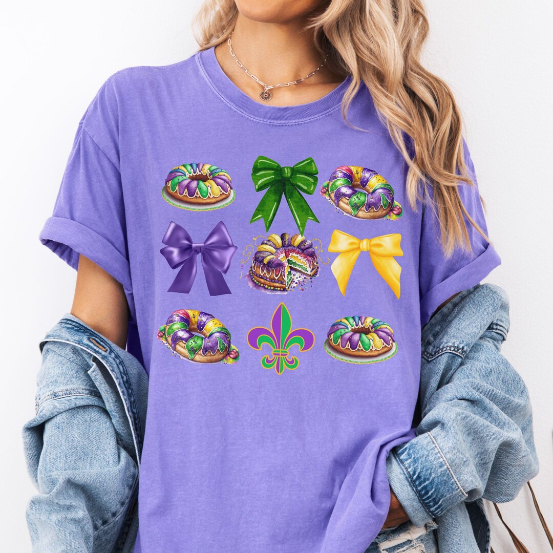 King Cake Mardi Gras Coquette PNG Fat Tuesday DTF Louisiana Festival