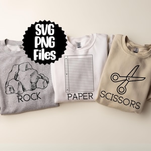 Steen papier schaar groep kostuum SVG PNG Halloween Instant Digitale Download partij Tees leraar aankleden dag grafische snijbestanden voor dtf