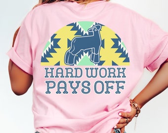 Comfort Colors Vintage Stock Show Tshirt Back Print Retro Lamb Shirt Show Sheep Gift Livestock Pullover Southdown Show Mama Hard Work Tee