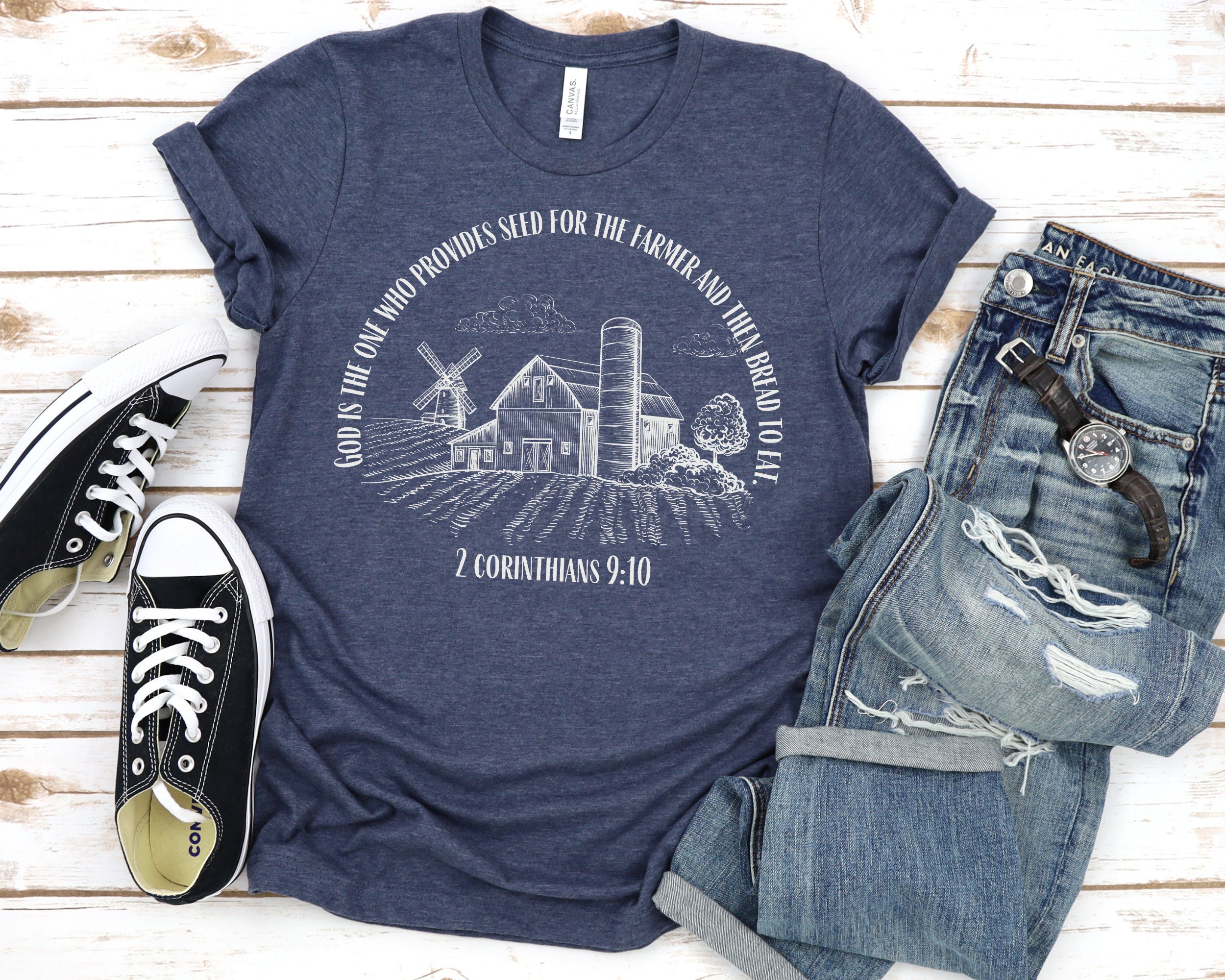 Farmer Bible Verse Shirt God Provides Christian Farmer Shirt - Etsy