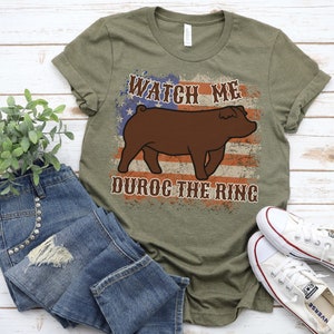 Duroc Show Pig Shirt Swine Show Funny Stock Show Mom Stock Show Kid Pig Showman Pig Breeder Gift for Stock Show Mom Gift for Pig Lover Gift