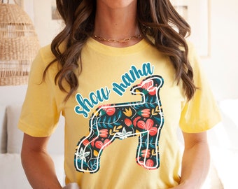 Floral Show Mama Lamb Shirt Southdown Livestock Show Mom Shirt County Fair Tees Stock Show Mom T-Shirt Lamb Mama TShirt Stock Show Girl Tee