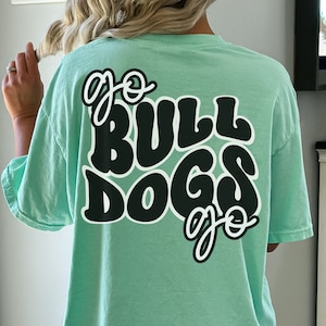 Custom School Mascot Shirt Bulldog Cheer Tshirt High School Spirit Tee School Sports Game Day Mom T-Shirt Gift Personalized Youth Sports Tee