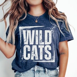School Mascot Shirt Wildcats Football Tshirt High School Spirit Tee School Sports Game Day Mom T-Shirt Personalized School Colors Kids Tee